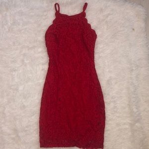 RED LACED DRESS